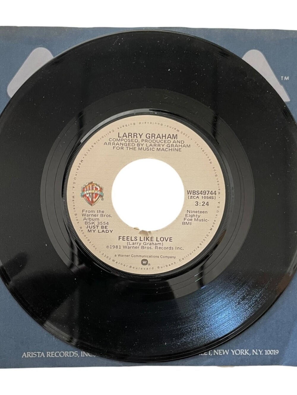 Larry Graham Feels Like Love / Just Be My Lady 7" Vinyl 45 RPM WBS49744 1981